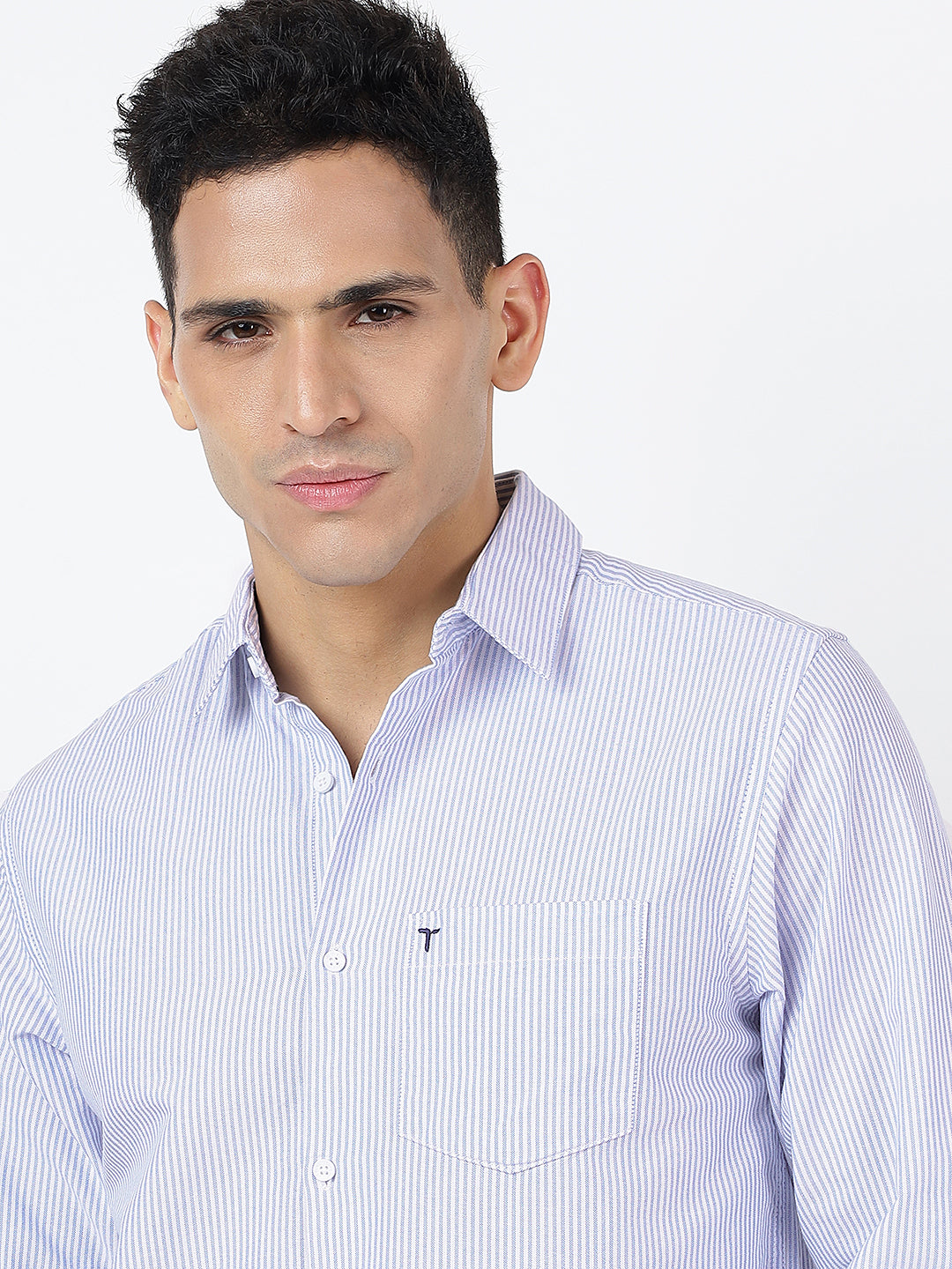 Striped Long Sleeves Classic Blue And White (100% Cotton)