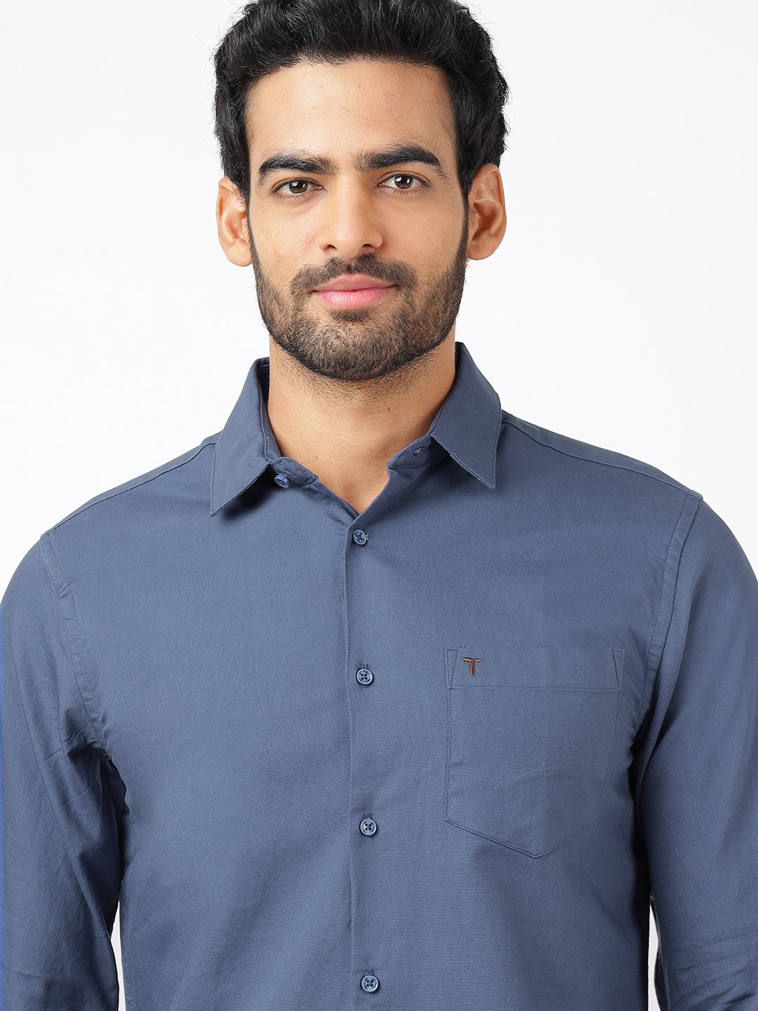 Solid Long Sleeves Blue (100% Cotton)