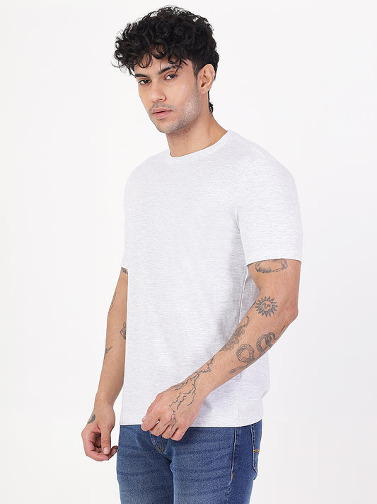 T-Shirt Light White Melange (100% Cotton)