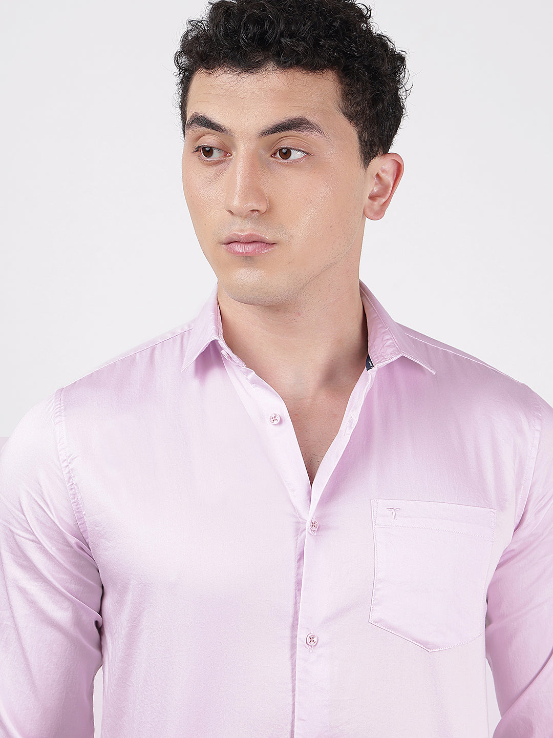 Solid Full Sleeves Lotus Pink Solid Shirt