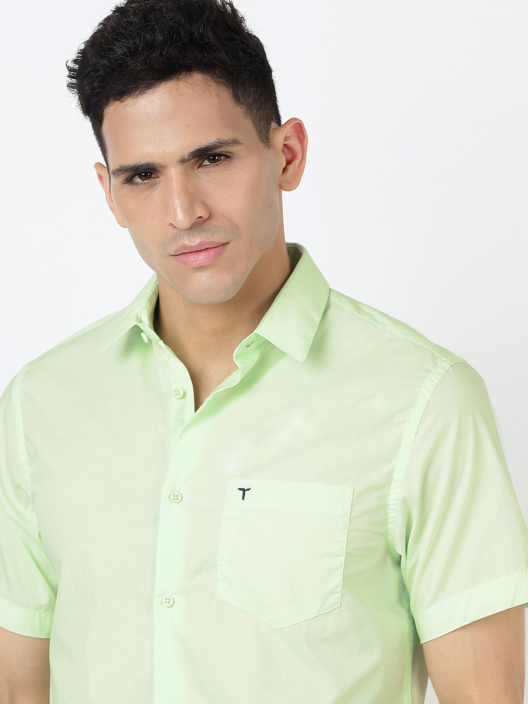 Solid Short Sleeves Light Green (100% Cotton)