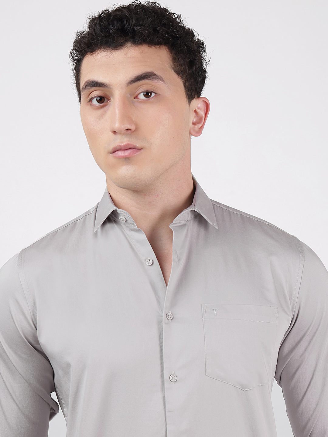 Solid Full Sleeves Grey Plain