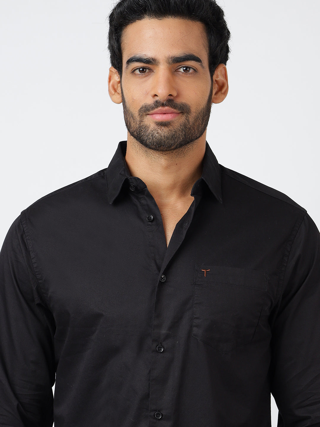 Solid Long Sleeves Black (100% Cotton)