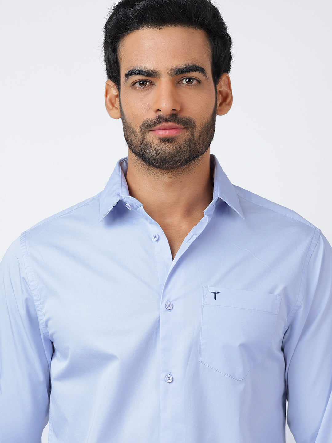 Solid Long Sleeves Pale Blue (100% Cotton)