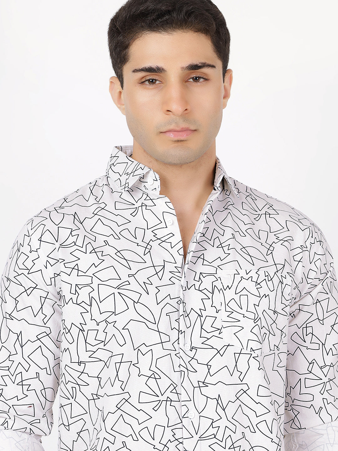Print Long Sleeves Black & White Print