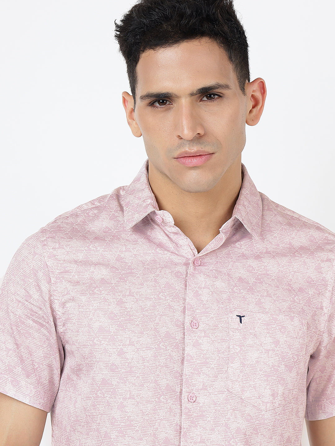 Printed Short Sleeves Triangular Prints (100% Cotton)