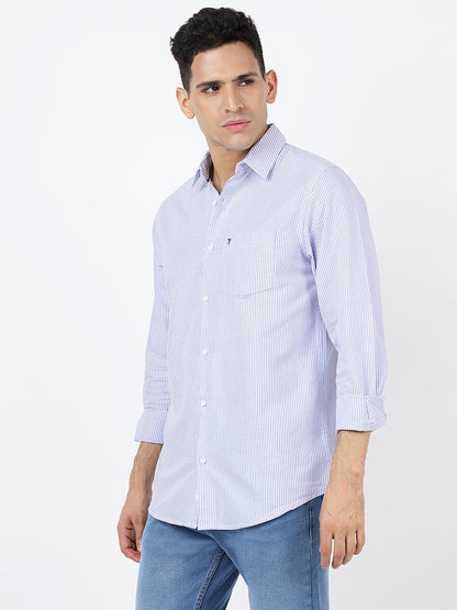 Striped Long Sleeves Classic Blue And White (100% Cotton)