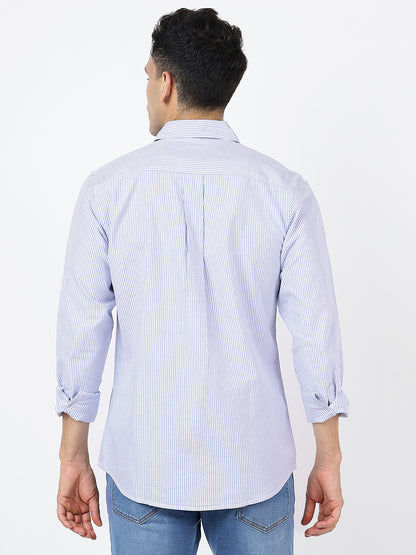 Striped Long Sleeves Classic Blue And White (100% Cotton)