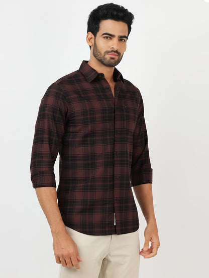 Check Long Sleeves Brown & Black (100% Cotton)