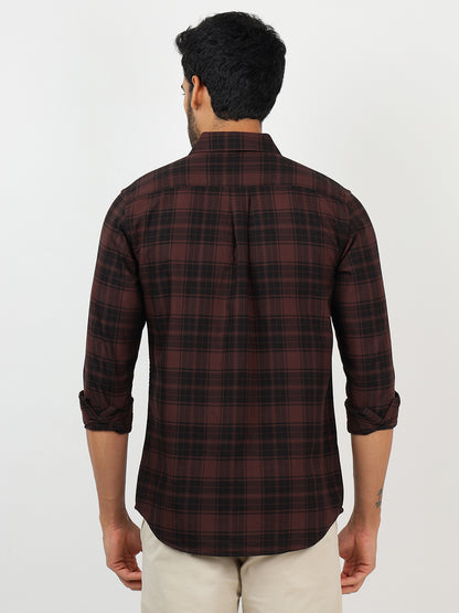 Check Long Sleeves Brown & Black (100% Cotton)