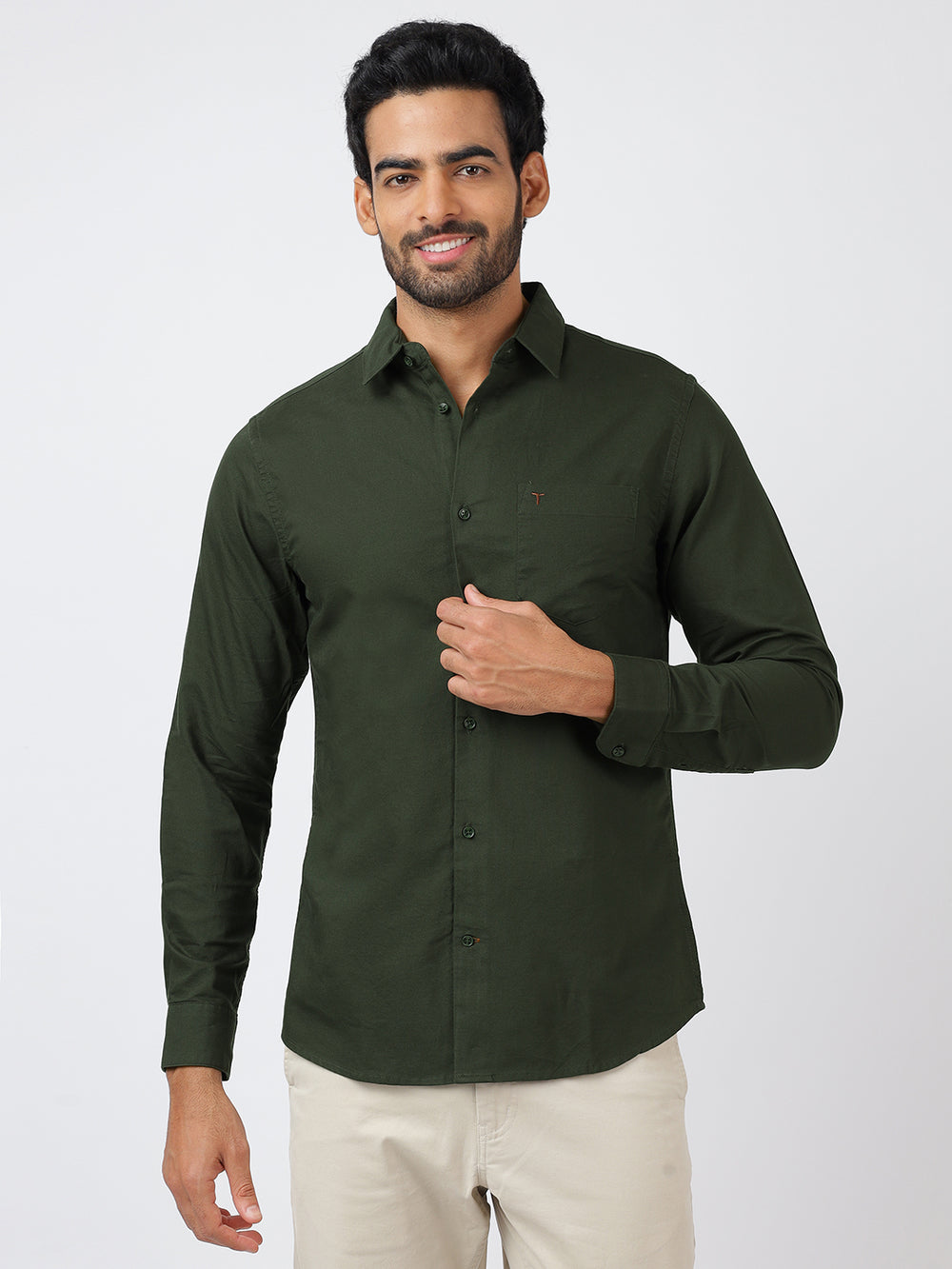 Solid Long Sleeves Green (100% Cotton)