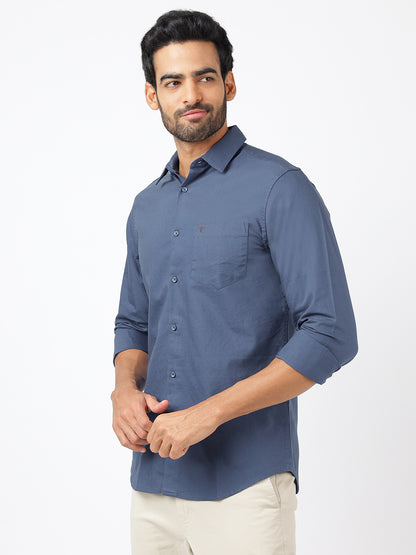 Solid Long Sleeves Blue (100% Cotton)