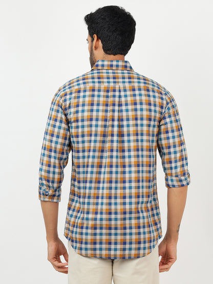 Check Long Sleeves Navy & Yellow (100% Cotton)