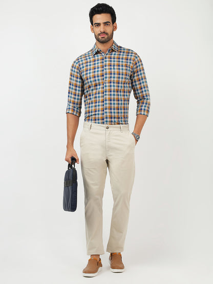 Check Long Sleeves Navy & Yellow (100% Cotton)