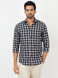 Check Long Sleeves Black & White (100% Cotton)