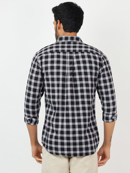 Check Long Sleeves Black & White (100% Cotton)