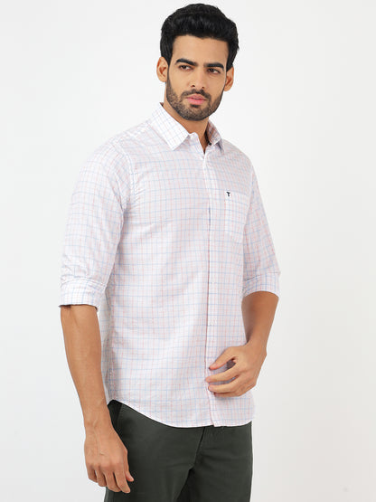 Check Long Sleeves White Classic (100% Cotton)