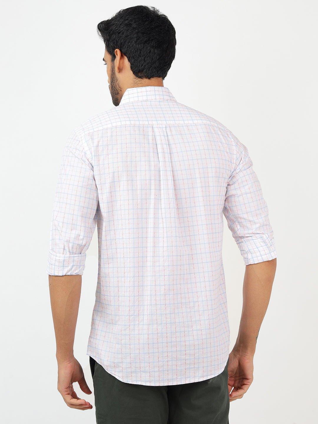 Check Long Sleeves White Classic (100% Cotton)