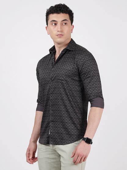 Print Long Sleeves Black & Grey