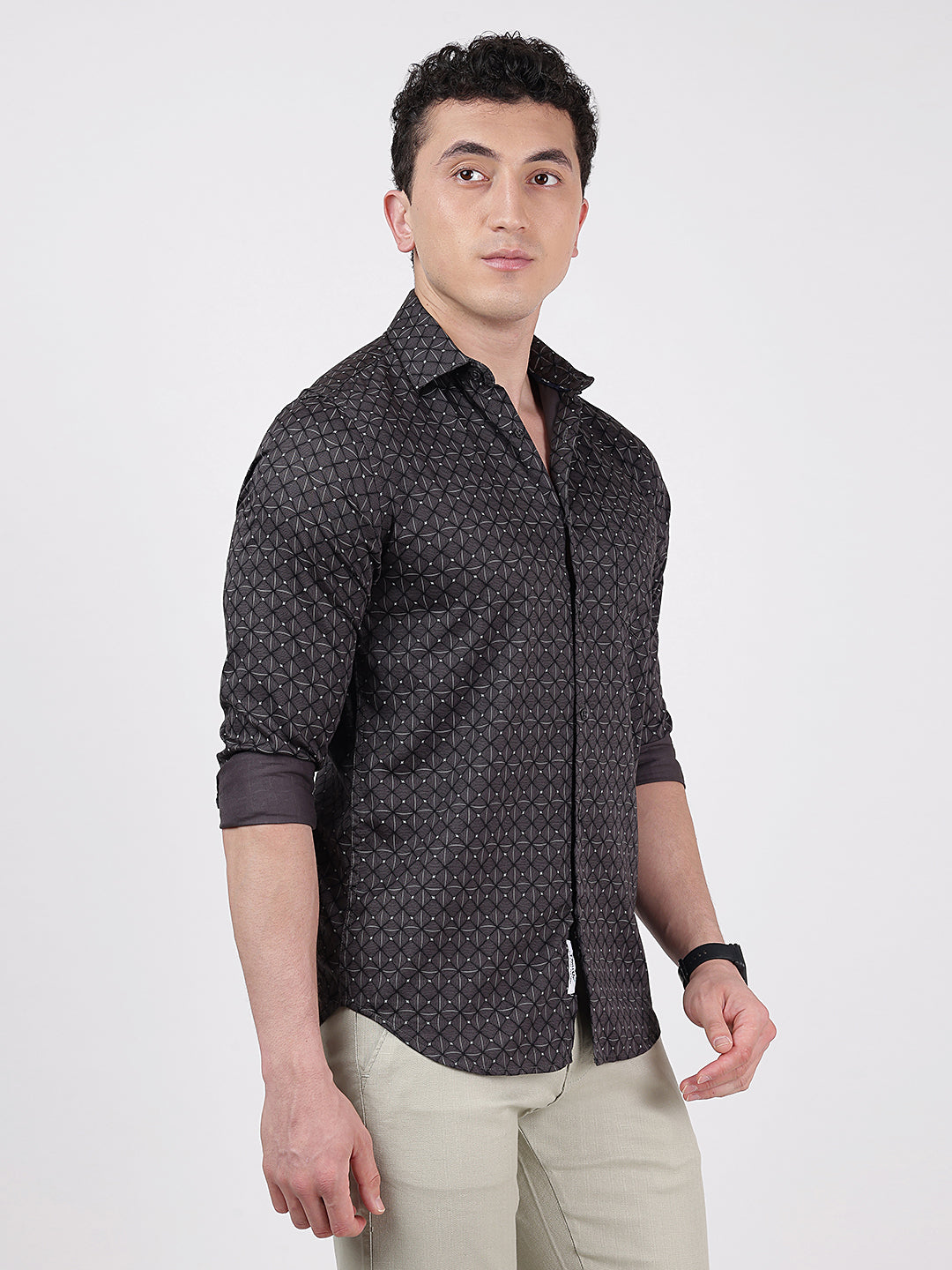 Print Long Sleeves Black & Grey