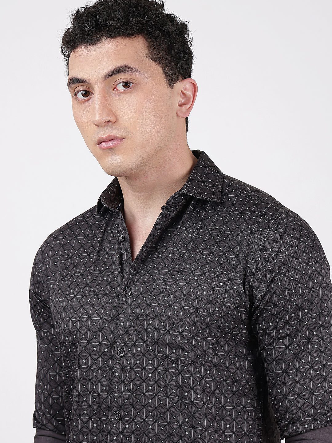 Print Long Sleeves Black & Grey