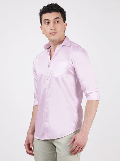 Solid Full Sleeves Lotus Pink Solid Shirt