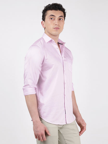 Solid Full Sleeves Lotus Pink Solid Shirt