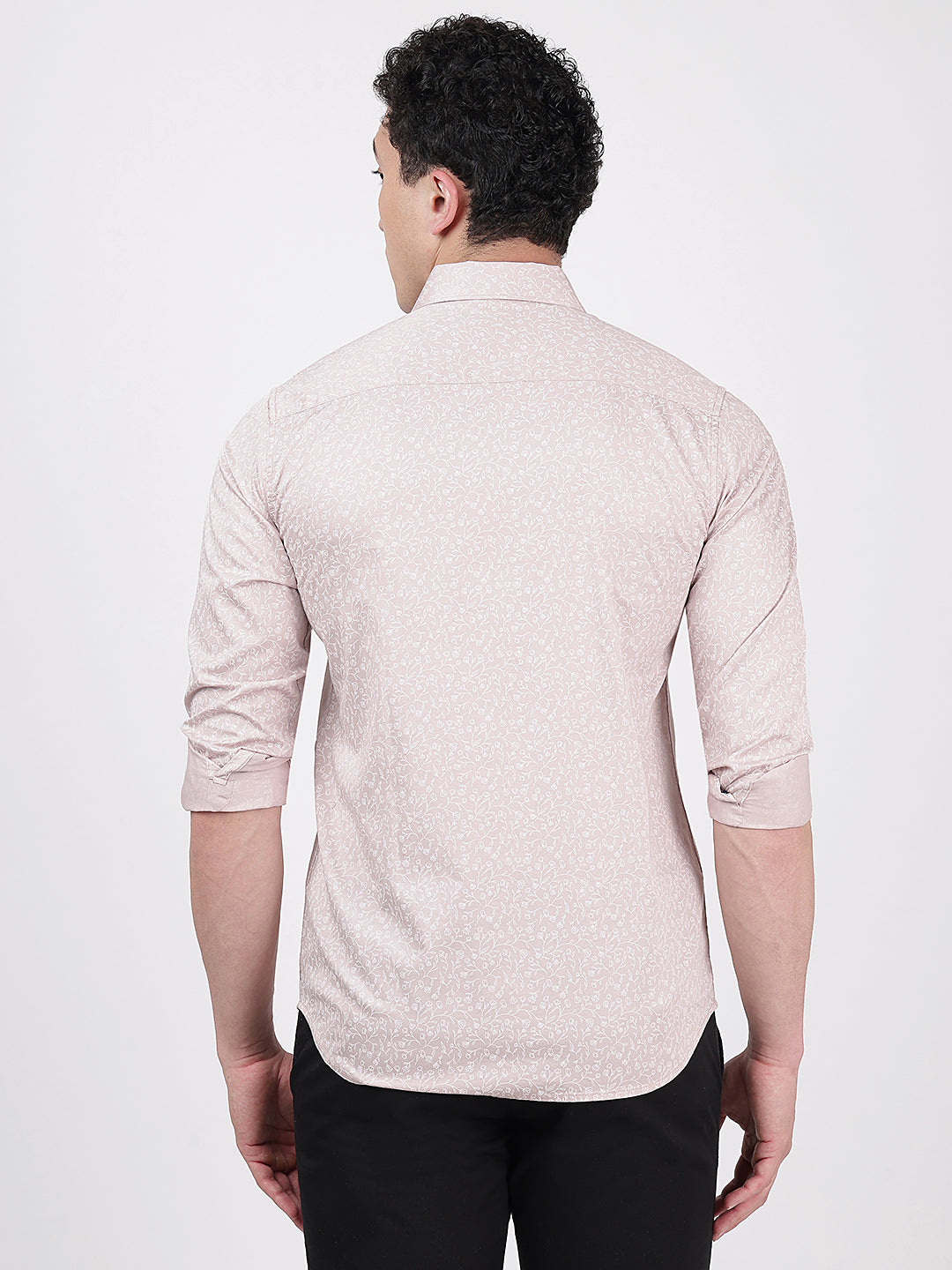 Print Long Sleeves Floral Peach Print