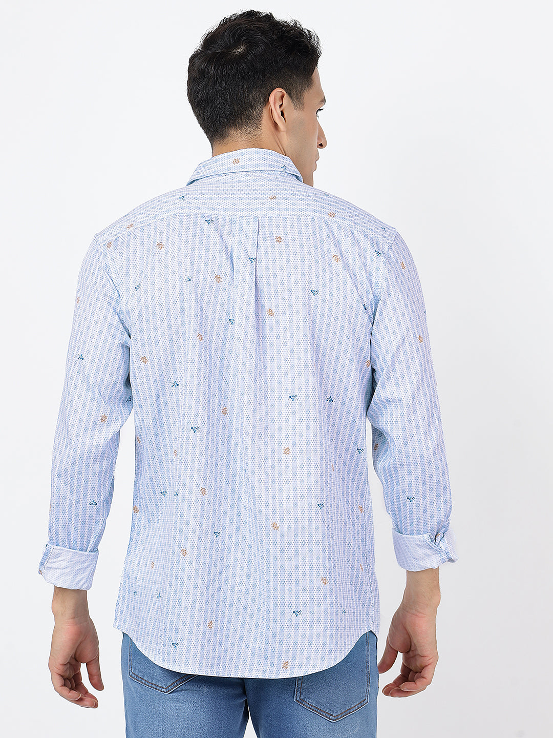 Printed Long Sleeves Light Blue (100% Cotton)