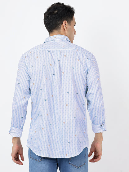 Printed Long Sleeves Light Blue (100% Cotton)
