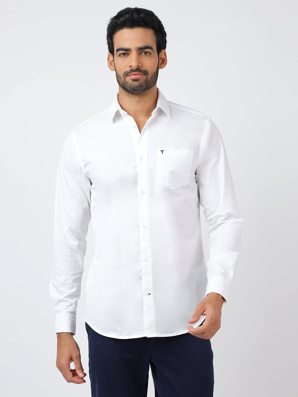 Solid Long Sleeves White (100% Cotton)