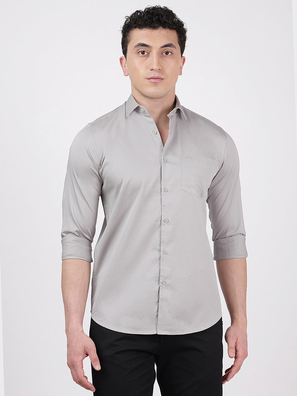 Solid Full Sleeves Grey Plain