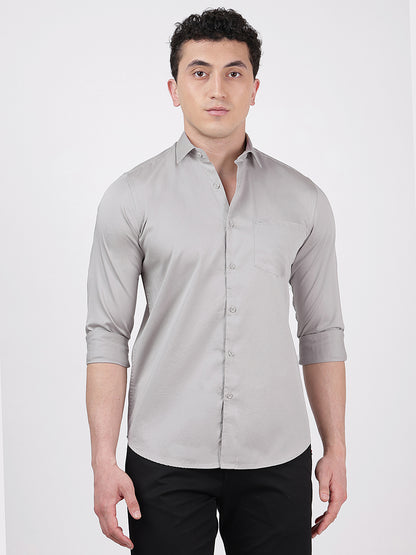 Solid Full Sleeves Grey Plain