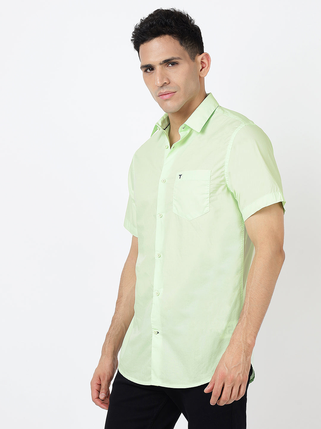 Solid Short Sleeves Light Green (100% Cotton)