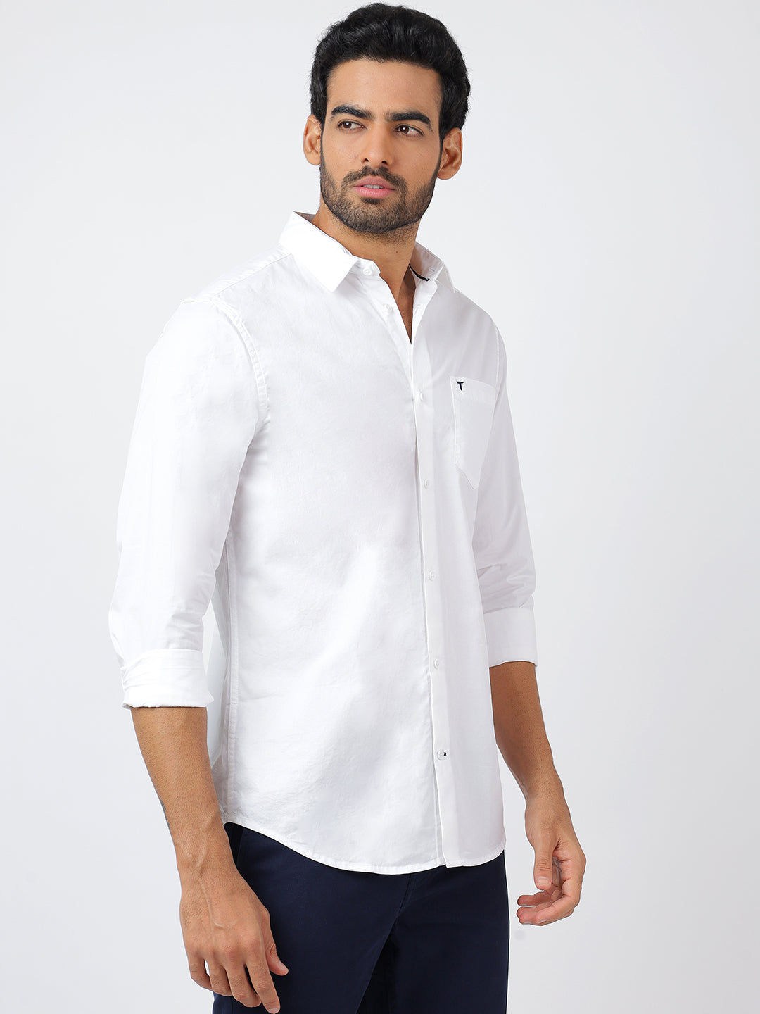 Solid Long Sleeves White (100% Cotton)