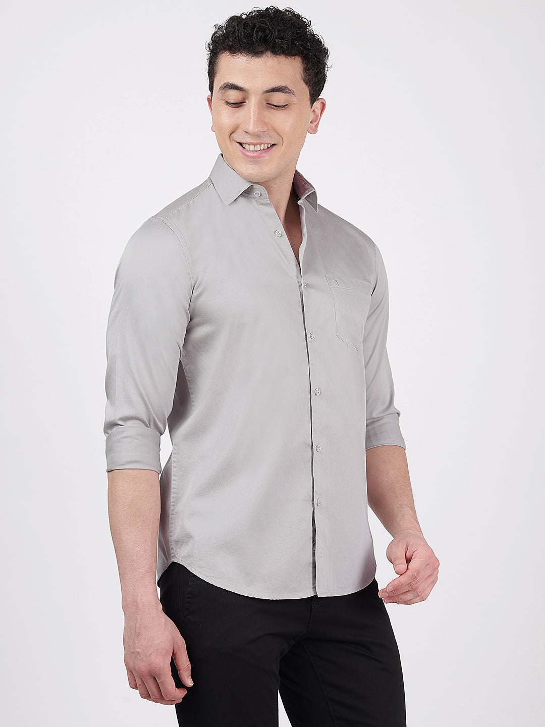 Solid Full Sleeves Grey Plain