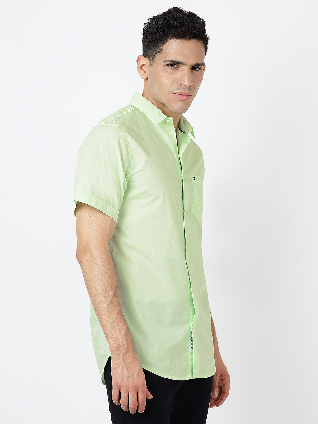 Solid Short Sleeves Light Green (100% Cotton)