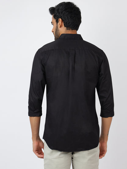 Solid Long Sleeves Black (100% Cotton)