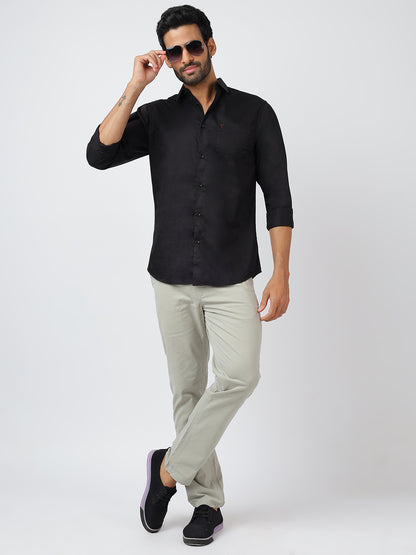 Solid Long Sleeves Black (100% Cotton)