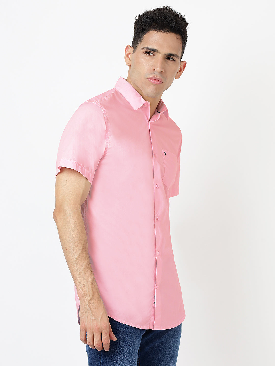 Solid Short Sleeves Baby Pink (100% Cotton)