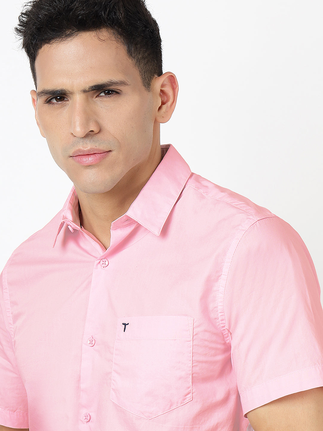 Solid Short Sleeves Baby Pink (100% Cotton)