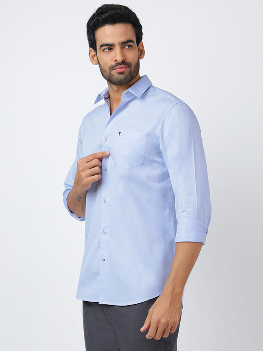 Solid Long Sleeves Pale Blue (100% Cotton)