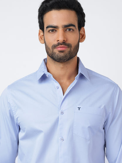 Solid Long Sleeves Pale Blue (100% Cotton)