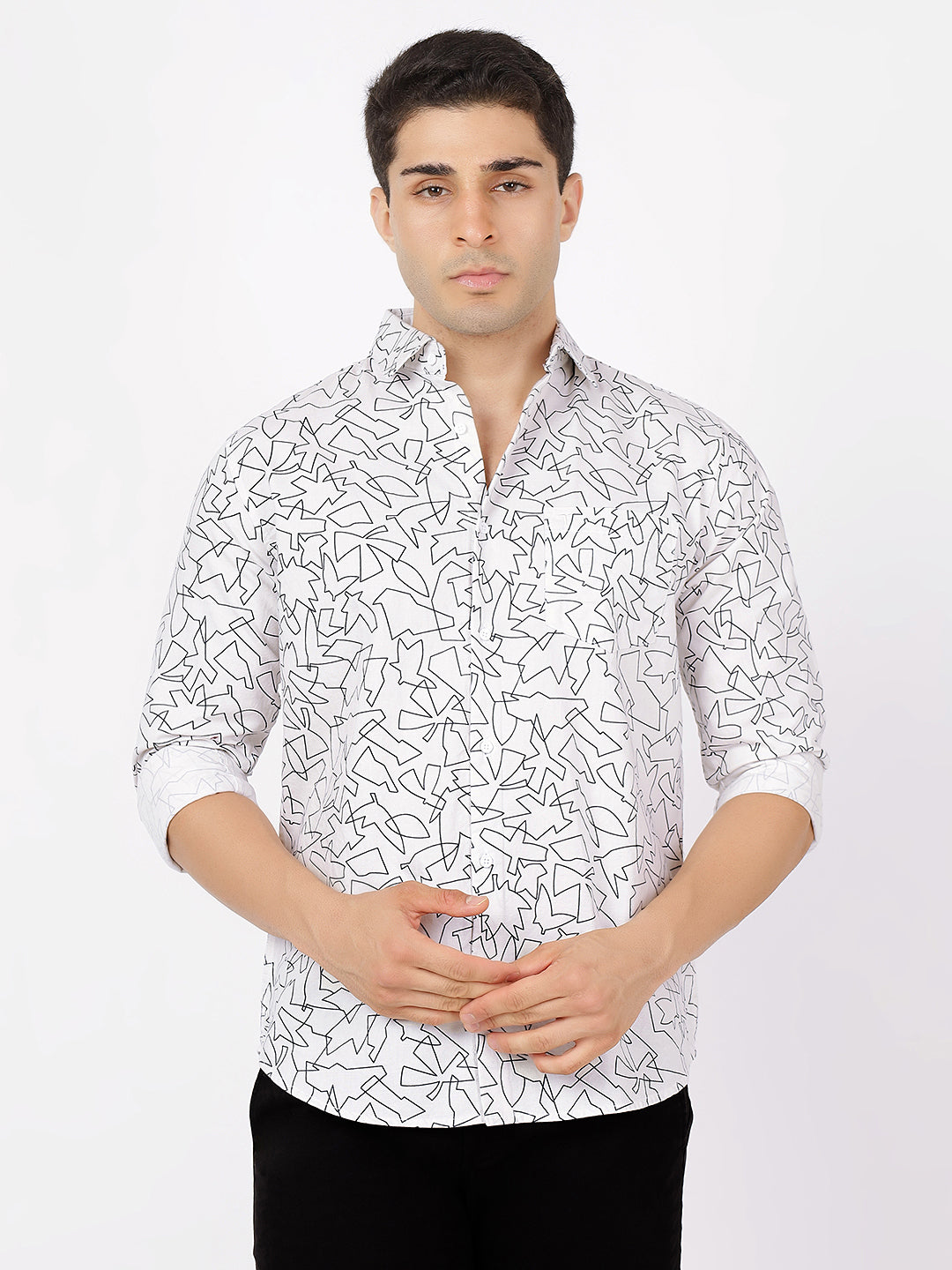 Print Long Sleeves Black & White Print