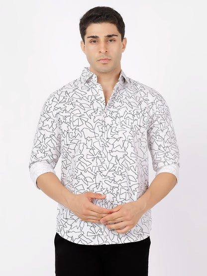Print Long Sleeves Black & White Print