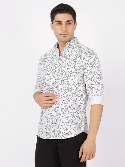 Print Long Sleeves Black & White Print