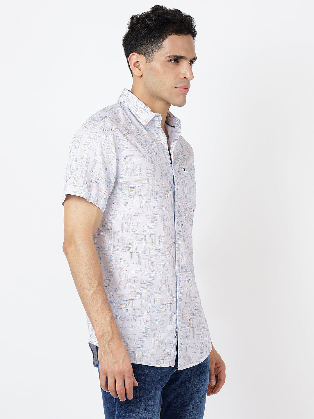 Printed Short Sleeves Line Prints (100% Cotton)