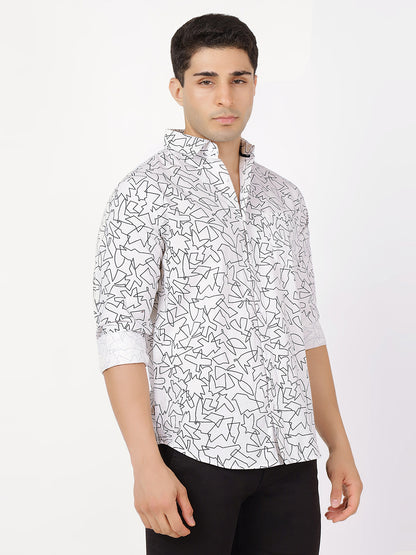 Print Long Sleeves Black & White Print