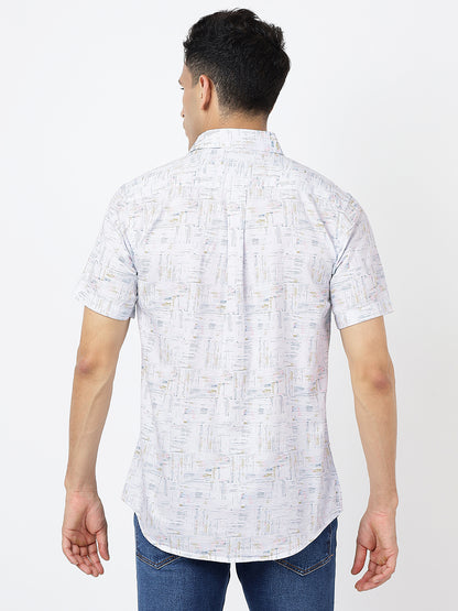 Printed Short Sleeves Line Prints (100% Cotton)