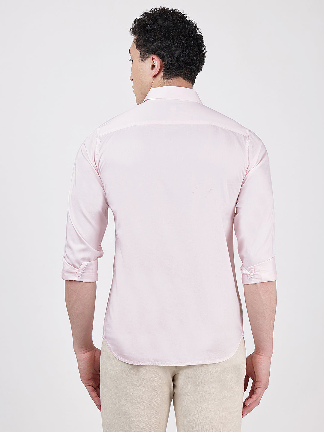 Solid Full Sleeves Soft Pink Plain